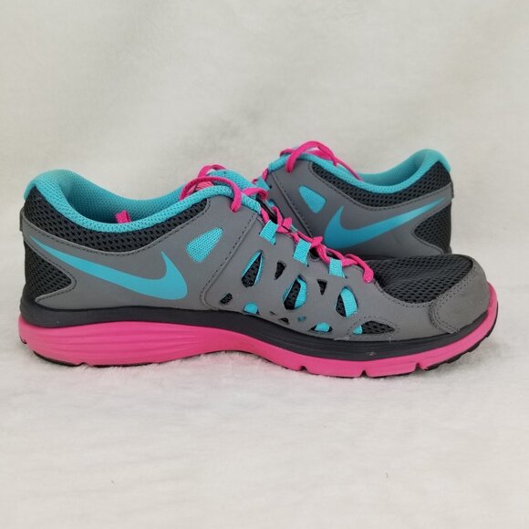 ✅Nike Dual Fusion Run 2 Athletic Running Shoes Girl 6Y Womens Sz 7.5 Gray Pink - Picture 10 of 11